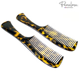 Parcelona French Wide Tooth Yellow Tokyo Large 8 3/4” Set of 2 Professional Hair