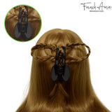 French Amie Thin Oval Large 4 1/4” Handmade Celluloid Jaw Hair Claw for Women