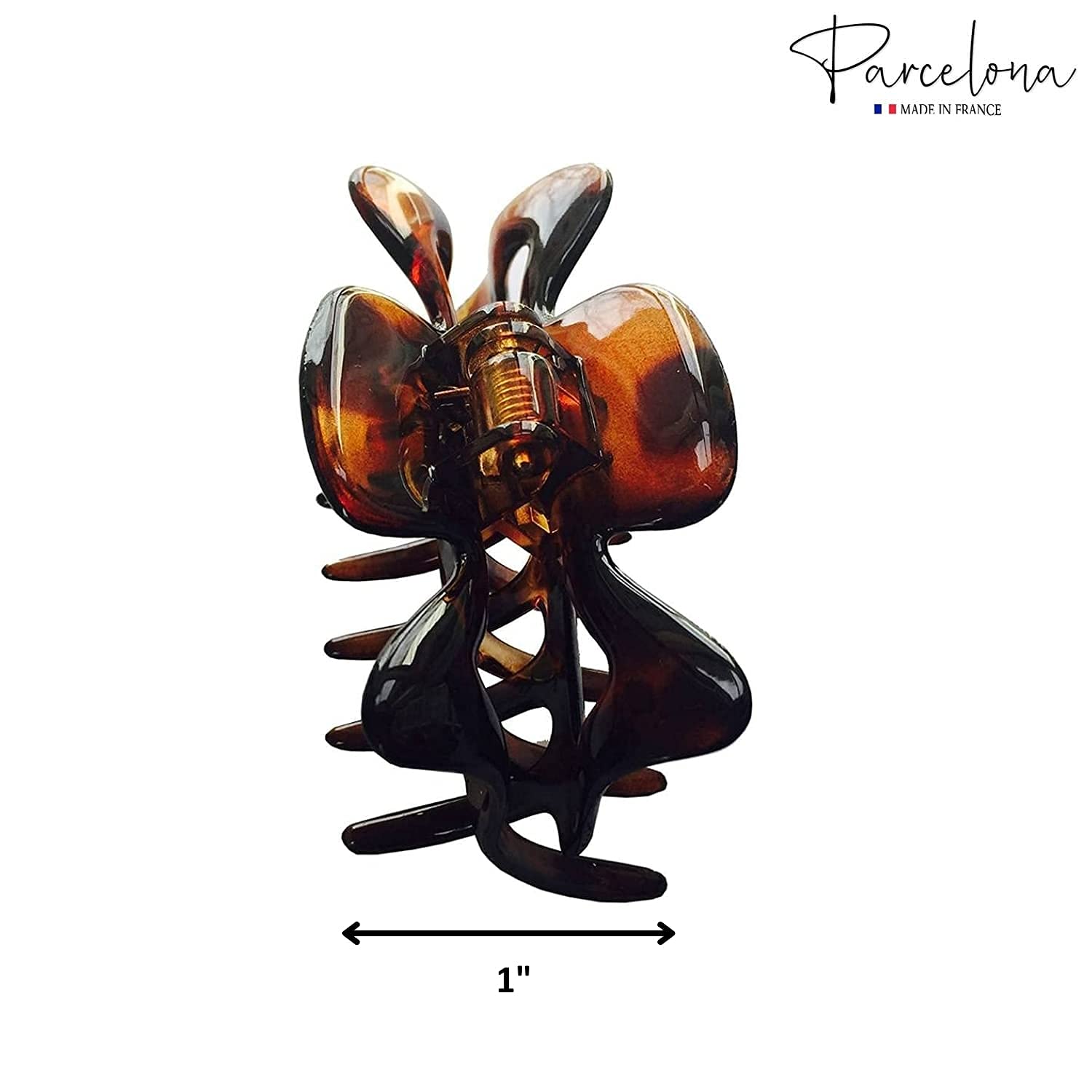 Parcelona French Classic 3" Medium Cellulose Covered Spring Hair Claw Clip