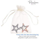 Parcelona French Twin Star Set of 2 Brown Shell N Black Celluloid Snap Hair Pins