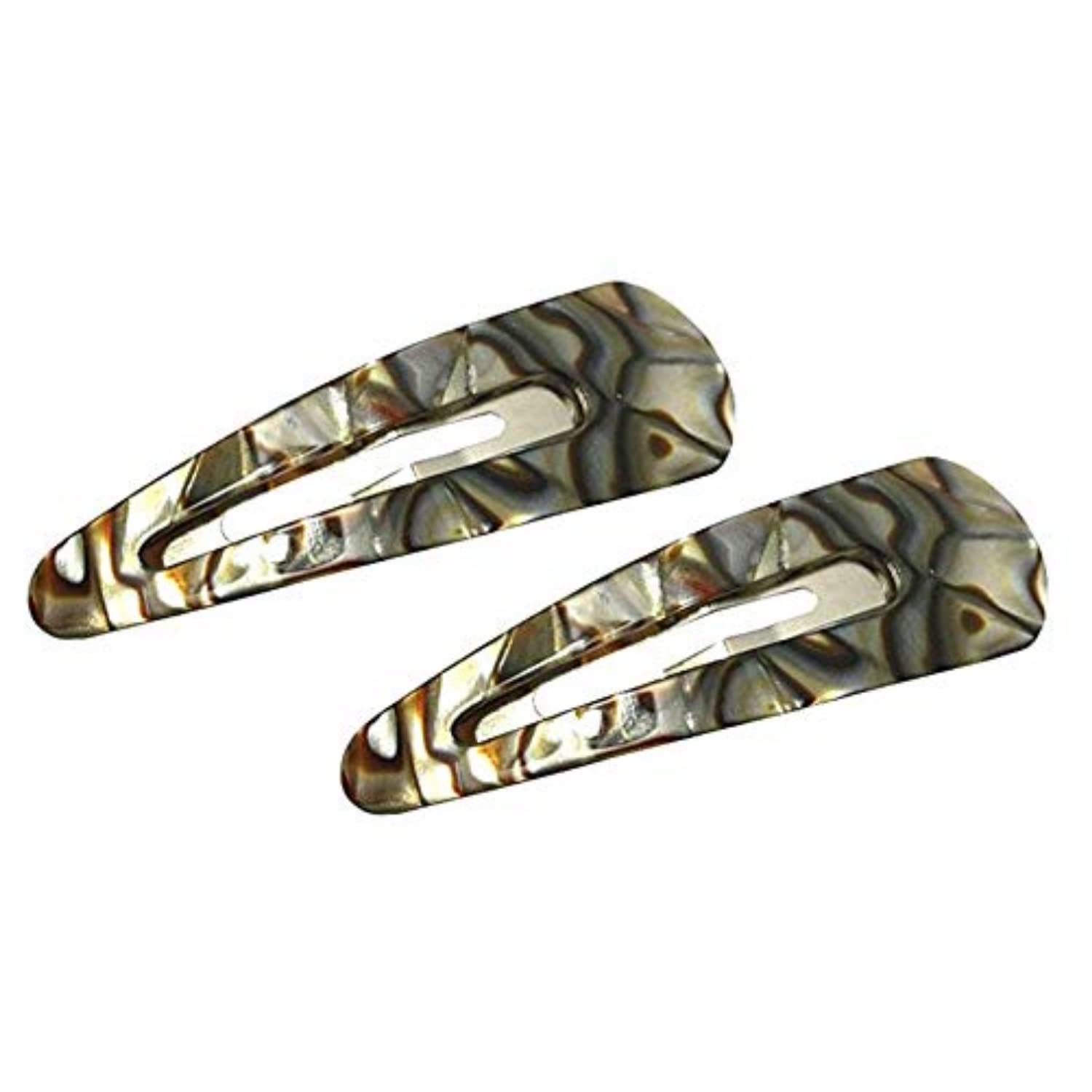 French Amie Clic Clac Large Handmade Celluloid Snap Hair Pins for Women(2 Pcs)