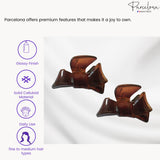 Parcelona French Bow Set of 2 Small Celluloid Shell Jaw Hair Claw Clamp Clutcher