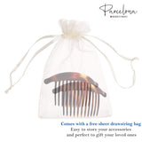 Parcelona French 11 Teeth Set of 2 Tortoise Shell Interlocking Side Hair Comb