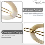 French Amie Oval Hoop Small 1 1/4” Celluloid Handmade Hair Barrette Clips(2 Pcs)