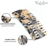 French Amie 16 Teeth White Tokyo Medium Handmade Flexible Side Hair Comb