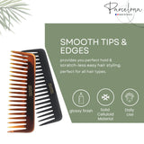 Parcelona French Fluffy Large Tortoise Shell and Black Celluloid Hair Combs(2 Pcs)