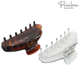 Parcelona French Basic Medium 3 1/2" Celluloid Jaw Hair Claws for Women(2 Pcs)