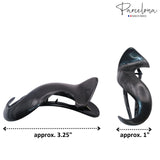 Parcelona French Medium Crochet Celluloid Black Hair Side Slider Claw Clip