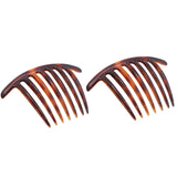 Parcelona French Twist 7 Teeth Large Celluloid Side Hair Combs for Women(2 Pcs)