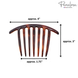 Parcelona French Twist 7 Teeth Large Celluloid Side Hair Combs for Women(2 Pcs)