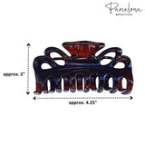 Parcelona French Medium Double Loop Tortoise Shell Claw Jaw Hair Clip 3.5 Inch