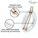 Parcelona French Eggie Oval Mini Snap on Hair Clips for Girls and Women