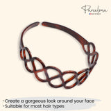 Parcelona French Twisted Loops Shell1 1/2” Wide Flexible Hair Headband