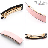 French Amie Medium Fine Wide Rectangular Handmade Hair Barrette for Women