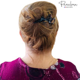 Parcelona French Twist n Clip Bow Shell & black Metal Free Hair Clip Barrettes