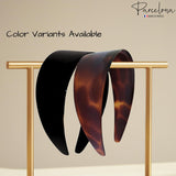 Parcelona French 2” Wide with Teeth Cellulose Celluloid Hair Headband for Women