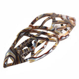 French Amie Classy Leaf Large Celluloid Handmade Hair Clip Barrette for Women