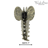 French Amie Thin Oval Large 4 1/4” Handmade Celluloid Jaw Hair Claw for Women