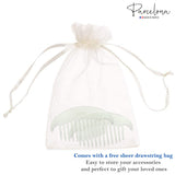 Parcelona French Alice Large Celluloid 12 Teeth Side Hair Combs for Women 2 Pcs