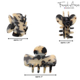 French Amie Grace Small 2” Celluloid Handmade Flexible Hair Claw for Thin Hair