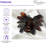 Parcelona French Butterfly 3" Medium Shell Celluloid Jaw Hair Claw for Women