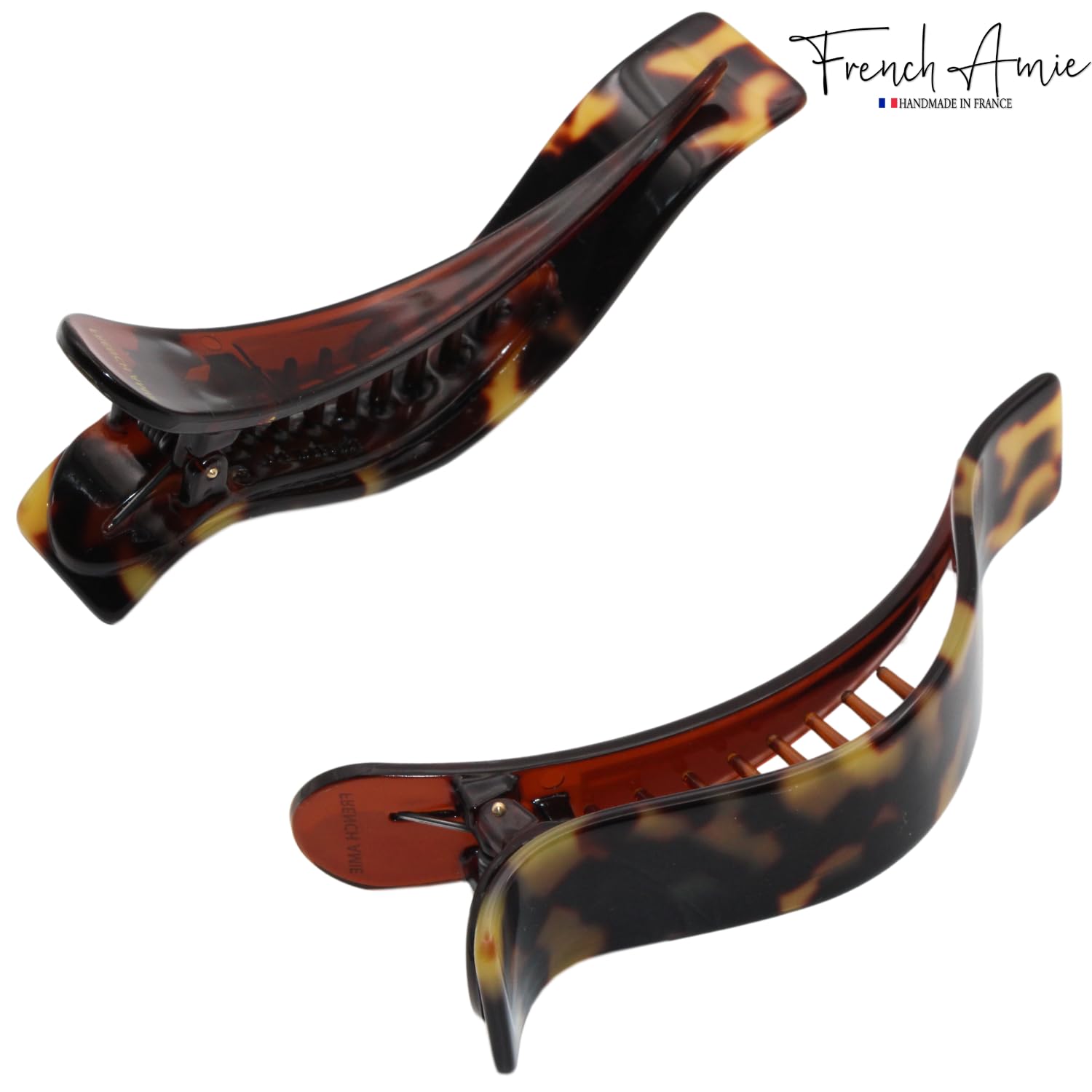 French Amie Duckbill Style Curved Rectangle Hair Claw – Women Girls Hair Clip