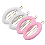 Parcelona French Eggie Oval Mini Snap on Hair Clips for Girls and Women
