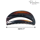 Parcelona French Thin Arch Cutout Set of 2 Shell & Black Small Hair Claws