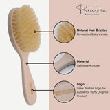 Parcelona French Grooming Combo 6” Celluloid Baby Brush and Comb for Toddlers