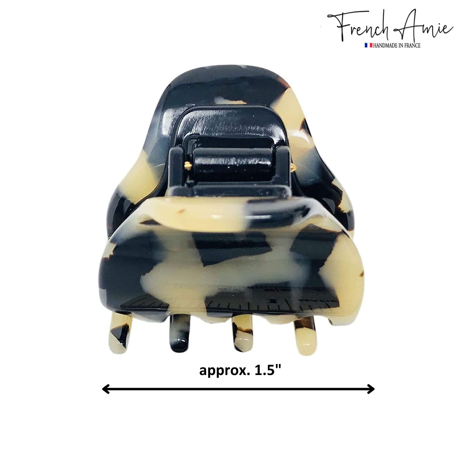 French Amie Belle 1 1/2" Mini Handmade Hair Claw French Acetate Jaw Clip for Women