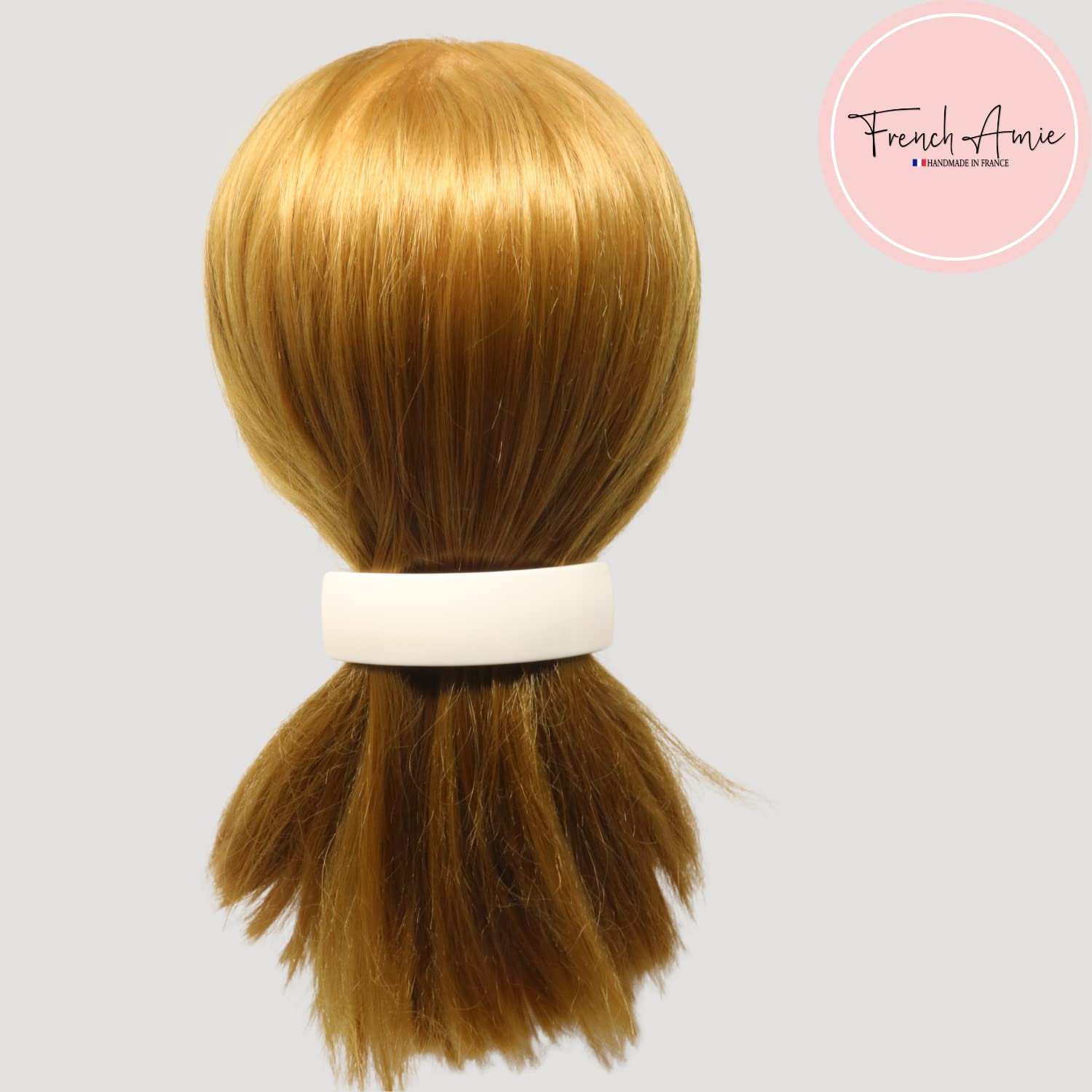French Amie Handmade Curved Medium Automatic Strong Grip Hair Clip Barrette
