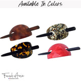French Amie Oval Arch Handmade Celluloid Hair Bun Cover with Stick for Women