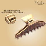 Parcelona French Pinch Medium Celluloid Covered Spring Jaw Hair Claw for Women