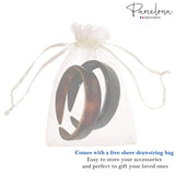 Parcelona French Wide 1 Inch Shell & Black Headbands with Inner Teeth Nibs 2 Pcs