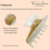 French Amie Chic Ivory Handmade Large 3 Inch Celluloid Jaw Hair Claw Clip