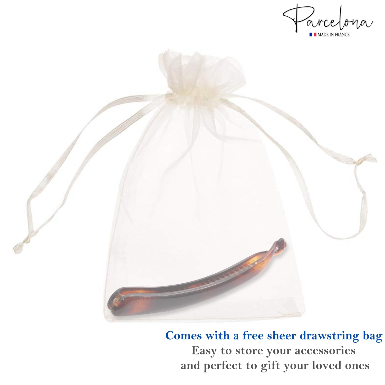Parcelona French Large 5 1/2" Cellulose Banana Hair Clip for Women and Girls