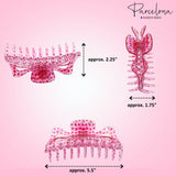 Parcelona French Classic Jumbo Large 5 1/2" Cellulose Hair Claw Clip for Women