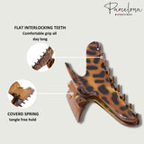 Parcelona French PINCH Leopard Tortoise Shell Small Jaw Hair Claw Clip for Girls