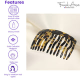 French Amie Fab 13 Teeth Medium Handmade Celluloid Side Hair Comb for Women