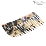 French Amie 16 Teeth White Tokyo Medium Handmade Flexible Side Hair Comb