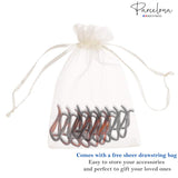 Parcelona French Dentelle Black & Shell Medium Jaw Claw Hair Clip 2 Pcs