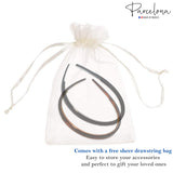 Parcelona French Thin Shell and Black Inner Teeth Nibs Hair Headband 2 Pcs