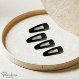 Parcelona French Mini Set of 4 Small 1.25" Celluloid Snap Hair Pins for Women