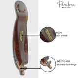 Parcelona French Sleek Celluloid Tortoise Shell Metal Free Hair Clip Barrette