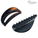 Parcelona French Thin Arch Cutout Set of 2 Shell & Black Small Hair Claws