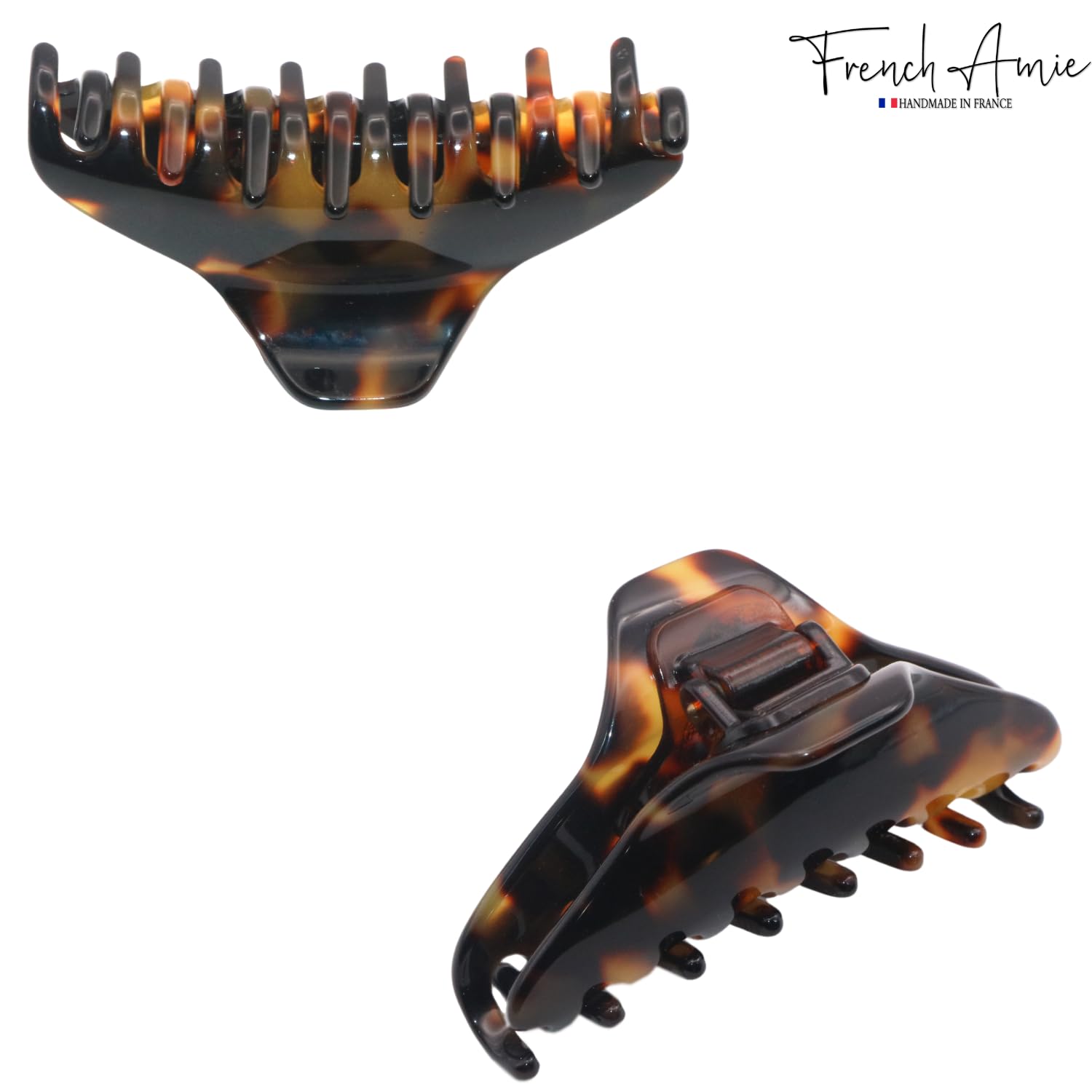 French Amie Director Thin and Narrow Small Handmade Cellulose Hair Claw for Women