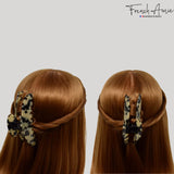French Amie Thin Oval Large 4 1/4” Handmade Celluloid Jaw Hair Claw for Women