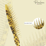 Parcelona French Leopard Print Large Brush Hair Combs for Women & Girls