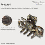 French Amie Classic Butterfly 3" Handmade Cellulose Interlocking Teeth Hair Claw