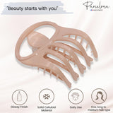 Parcelona French Curvy Oval Paw Medium Cellulose Hair Claw for Women and girls